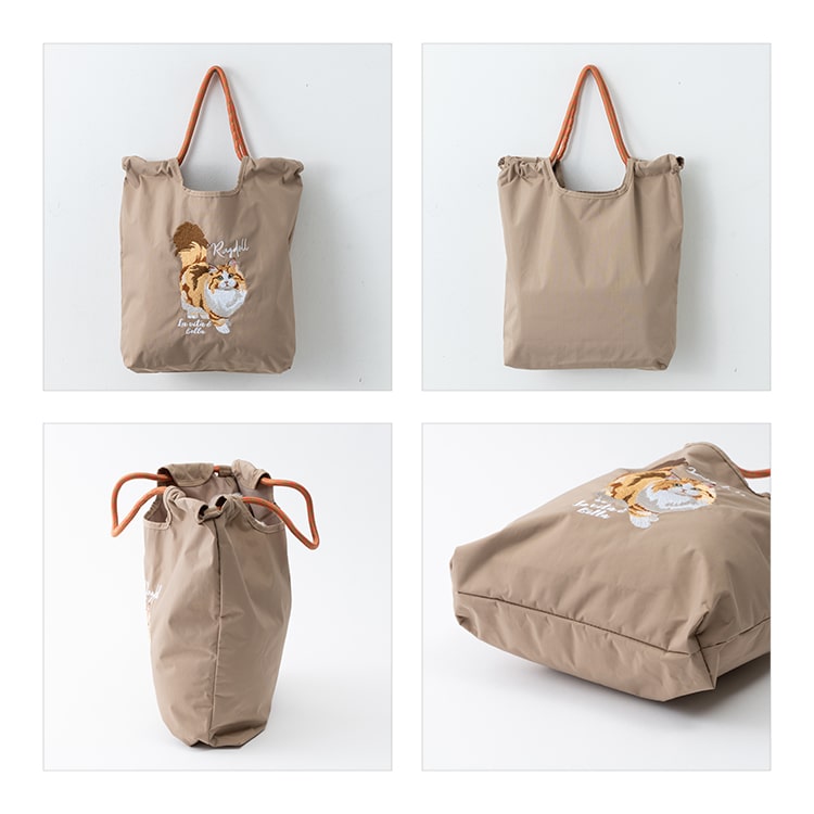 トートバッグ レディース 刺繍 アニマル a4 大容量 軽量 猫 犬 コード