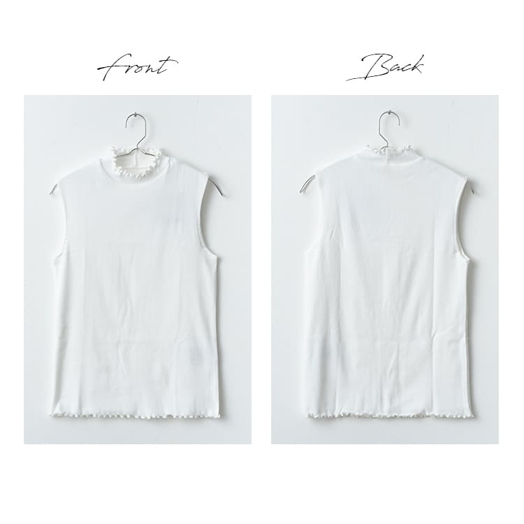 カットソー レディース インナー tシャツ ノースリーブ リブ メロー ハイネック タートルネック タンクトップ 重ね着 レイヤード 春 夏 無地 コットン 綿