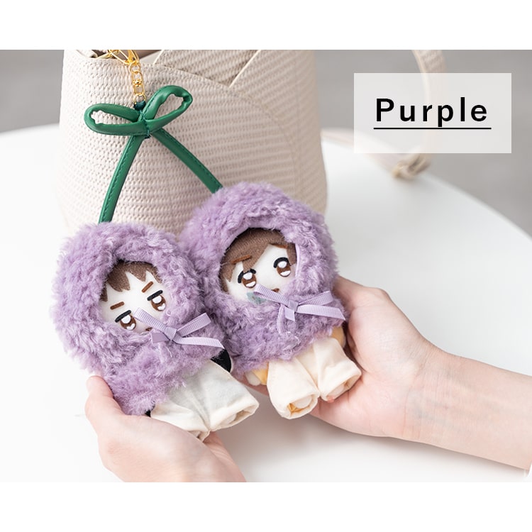あややん❁﻿ チルぬいケース❅*॰ॱ ポーチ ぬいぐるみ 可愛い お出掛け ぬいポーチ ぬい服 ポンチョ さくらんぼ ぬいぐるみ 10cm 収納