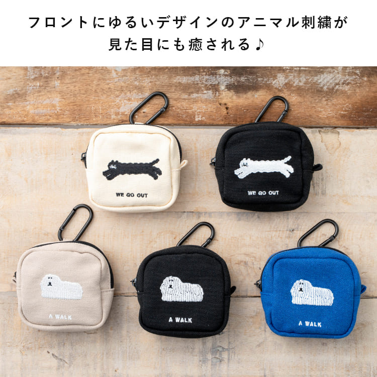ポーチ ミニポーチ カラビナ付き 小物入れ イヤホンケース 小銭入れ