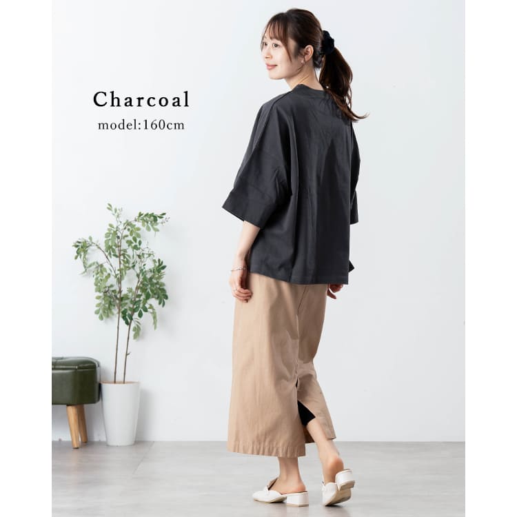カットソー レディース tシャツ 五分袖 七分袖 厚手 コットン 綿100