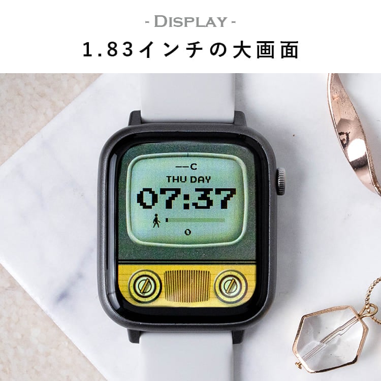 【電話で操作サポート対応】スマートウォッチ アンドロイド android アイフォン 心拍数 電卓 電話 大画面 IP65 防水 通話 レディース メンズ かわいい おしゃれ 1年間のメーカー保証付き