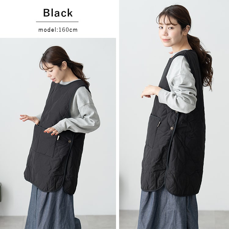 エプロン おしゃれ かぶるだけ チュニック 裏起毛 ボア 撥水 暖かい 防寒 あったか  キルティング 保育士 ノースリーブ ゆったり 大きいサイズ 大人 かわいい ナチュラル シンプル 北欧 ポケット 春 秋 冬 プレゼント クリスマス ギフト