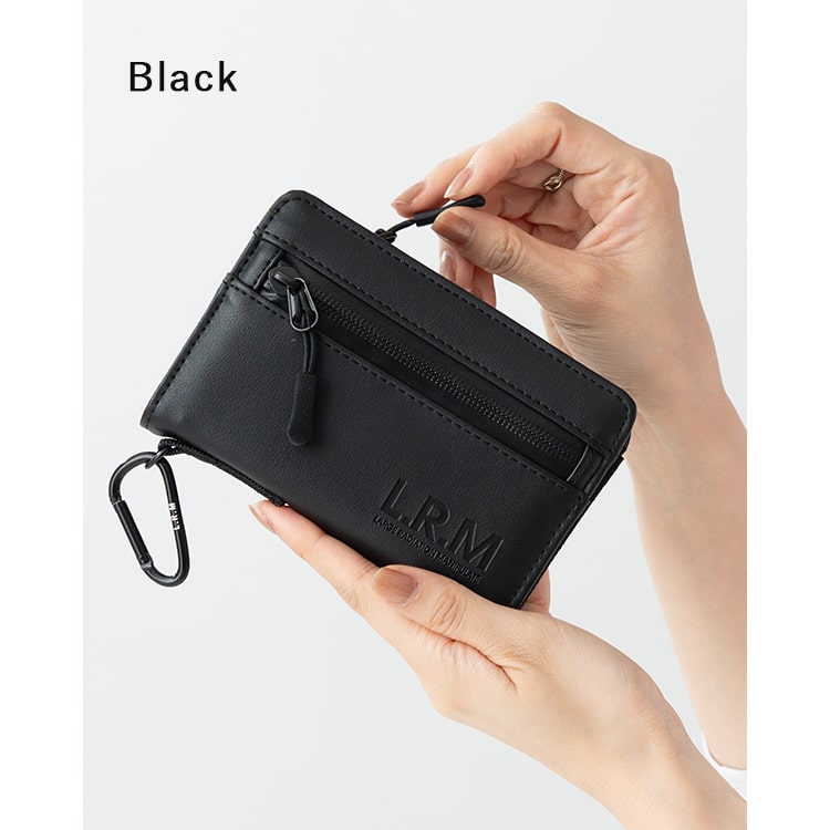 財布 メンズ レディース 二つ折り l字ファスナー ブランド コンパクト ミニ財布 合皮 ウォレット おしゃれ L.R.M 小銭入れ カラビナ 高校生 中学生 シンプル カードたくさん 軽い カジュアル プレゼント ギフト