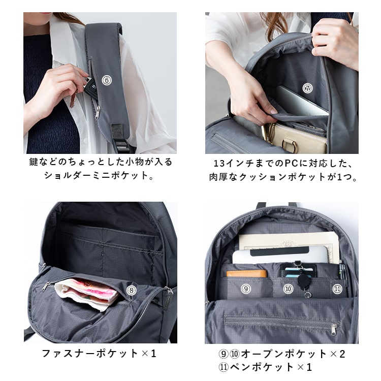 リュック レディース ブランド アネロ anello 軽量 撥水 通勤 通学 a4 大容量 11ポケット おしゃれ かわいい 大人 上品 pc収納 13インチ キャリーオン 旅行 背面ポケット シンプル ビジネス メンズ 学生 プレゼント ギフト