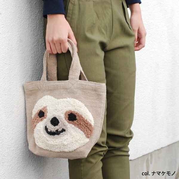ミニトートバッグ アニマル レディース ぽこもこ トートバッグ