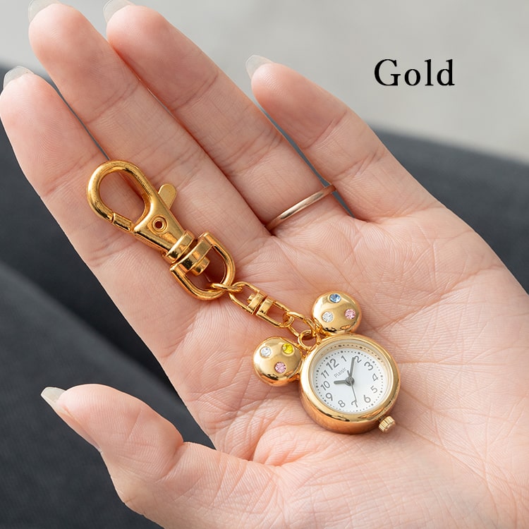 懐中時計 レディース キーホルダーウォッチ バッグチャーム ネズミ