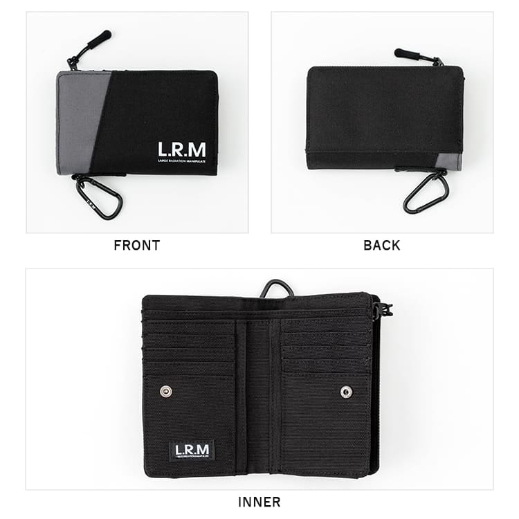 財布 メンズ 二つ折り l字ファスナー ブランド コンパクト ミニ財布 ウォレット おしゃれ L.R.M 小銭入れ カラビナ 高校生 中学生 バイカラー カードたくさん 軽い カジュアル レディース プレゼント ギフト