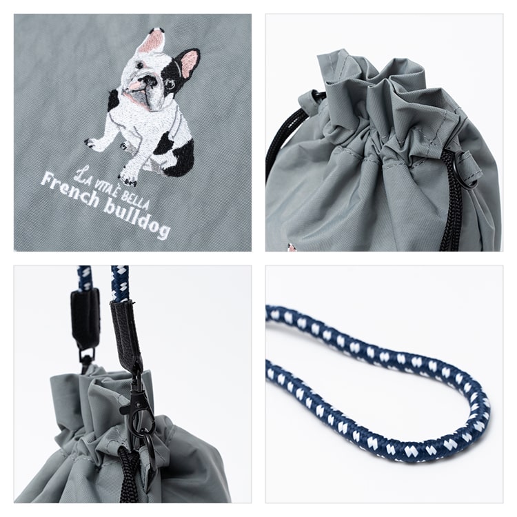ショルダーバッグ レディース 小さめ 動物 アニマル 刺繍 巾着 斜め掛け おしゃれ 大人 かわいい 犬 散歩バッグ ペットボトル 軽量 ナイロン 通勤 通学 学生 仕事 プレゼント ギフト