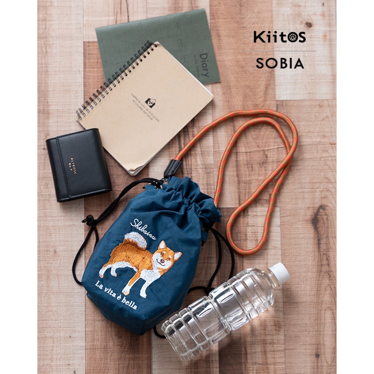 ショルダーバッグ レディース 小さめ 動物 アニマル 刺繍 巾着 斜め掛け おしゃれ 大人 かわいい 犬 散歩バッグ ペットボトル 軽量 ナイロン 通勤 通学 学生 仕事 プレゼント ギフト