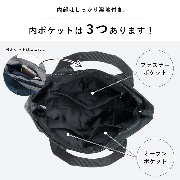 持ち手付きポーチ、ファスナー付きミニトートバッグ トートバッグ レディース 小さめ 軽量 撥水 自立 ミニトートバッグ