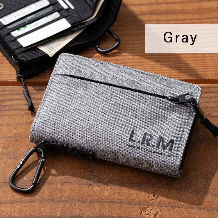 財布 メンズ 二つ折り l字ファスナー ブランド コンパクト ミニ財布 ウォレット おしゃれ L.R.M 小銭入れ カラビナ 高校生 中学生 スポーティー シンプル カードたくさん 軽い カジュアル レディース プレゼント ギフト