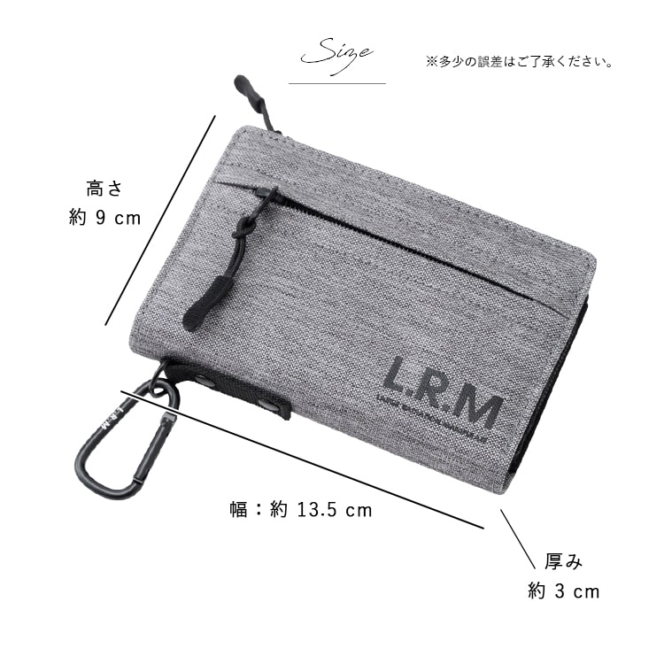 財布 メンズ 二つ折り l字ファスナー ブランド コンパクト ミニ財布 ウォレット おしゃれ L.R.M 小銭入れ カラビナ 高校生 中学生 スポーティー シンプル カードたくさん 軽い カジュアル レディース プレゼント ギフト