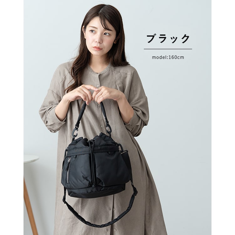 ショルダーバッグ レディース 巾着 斜め掛け おしゃれ 大人 ダブルポケット 軽量 a5 ペットボトル 2way トートバッグ 小さめ かわいい 自立 肩にやさしい 疲れにくい 通勤 通学 学生 旅行 リサイクル素材 シンプル プレゼント ギフト 