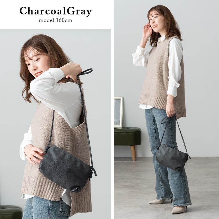 【 Jeans】収納に便利なミニショルダーバッグ GREY ショルダーバッグ レディース 小さめ 斜め掛け ミニショルダー