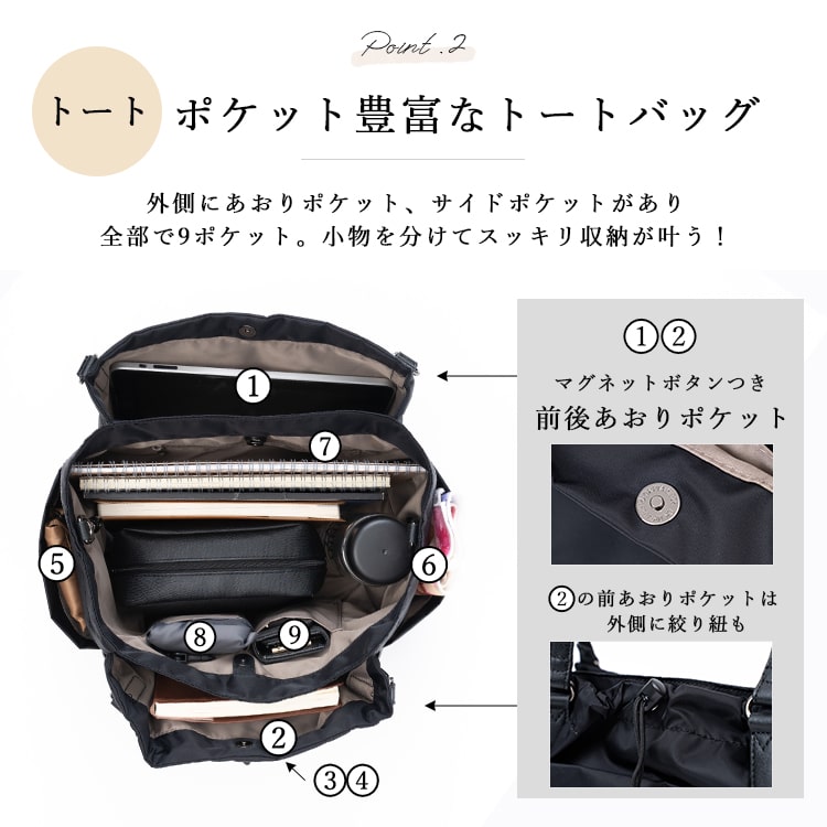 ショルダーバッグ レディース ブランド 大きめ 3way 大容量 斜め掛け 大人 かわいい おしゃれ トートバッグ 多機能 ナイロン ポーチ付き マザーズバッグ イザック