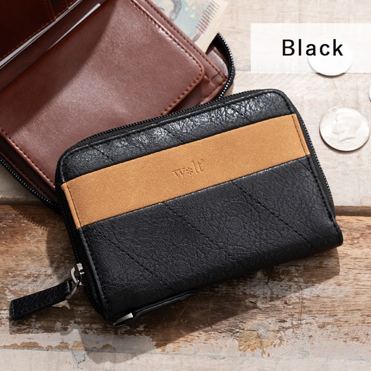 財布 メンズ 二つ折り l字ファスナー ブランド コンパクト ミニ財布 ウォレット おしゃれ walt 小銭入れ ボックス型 高校生 中学生 スキミング防止 カードたくさん 軽い カジュアル レディース プレゼント ギフト