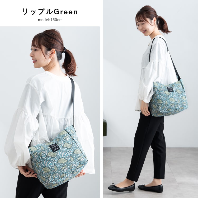 ショルダーバッグ レディース 折りたたみ コンパクト 通勤 通学 旅行 a4 大容量 ファスナー付き 斜め掛け かわいい おしゃれ 大人 マチ広 エスニック柄 民族柄 プリント ペットボトル リサイクル素材 プレゼント ギフト