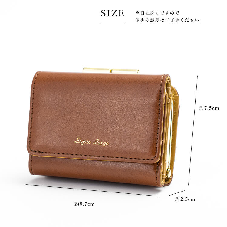 Legato Largo 財布 レディース がま口 三つ折り コンパクト