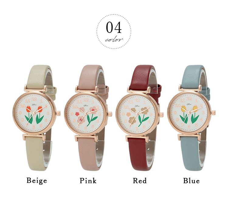 陶器製 壺型時計 花柄 陶器製 壺型時計 花柄