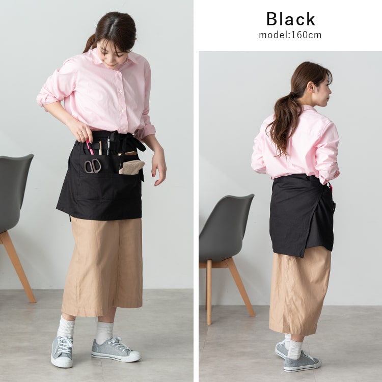 ギャルソン エプロン レディース 6ポケット 収納 ミニ丈 綿 ショート かぶるだけ ワークエプロン ナチュラル 無地 動きやすい おしゃれ かわいい コットン 丈夫 大人 ガーデニング DIY 家事 仕事 カフェ キッチン プレゼント ギフト
