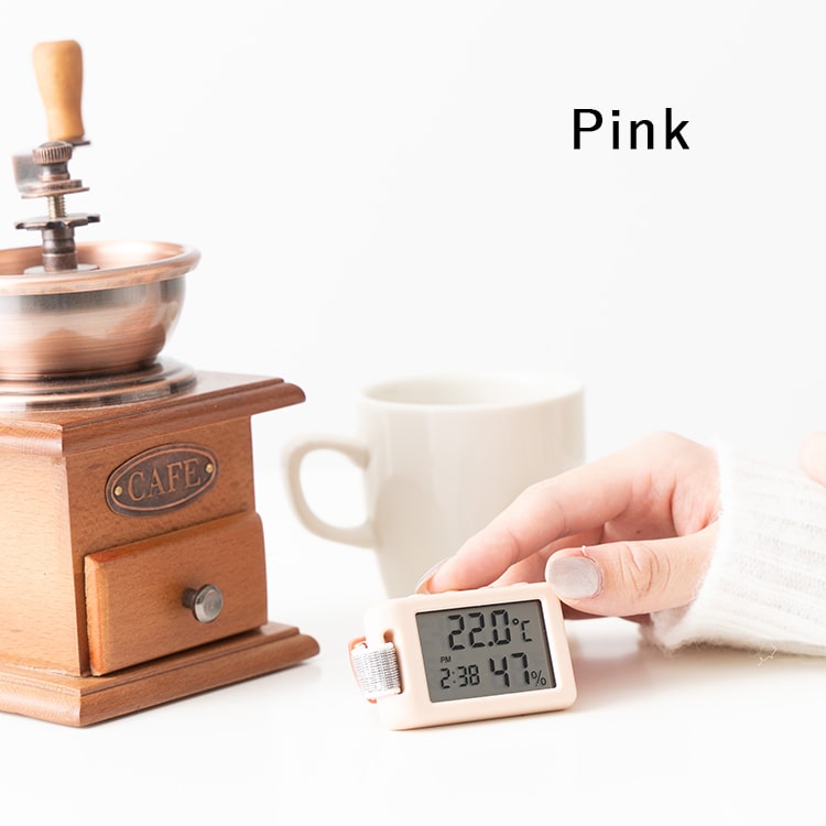 温湿度計 デジタル時計 おしゃれ 赤ちゃん 持ち運び 温度計 湿度計 付き時計 小型 ベビー 2way アウトドア キャンプ アラーム 置きスタンド 室内 室外 登山 サウナ プレゼント ギフト 6か月メーカー保証付 メール便送料無料