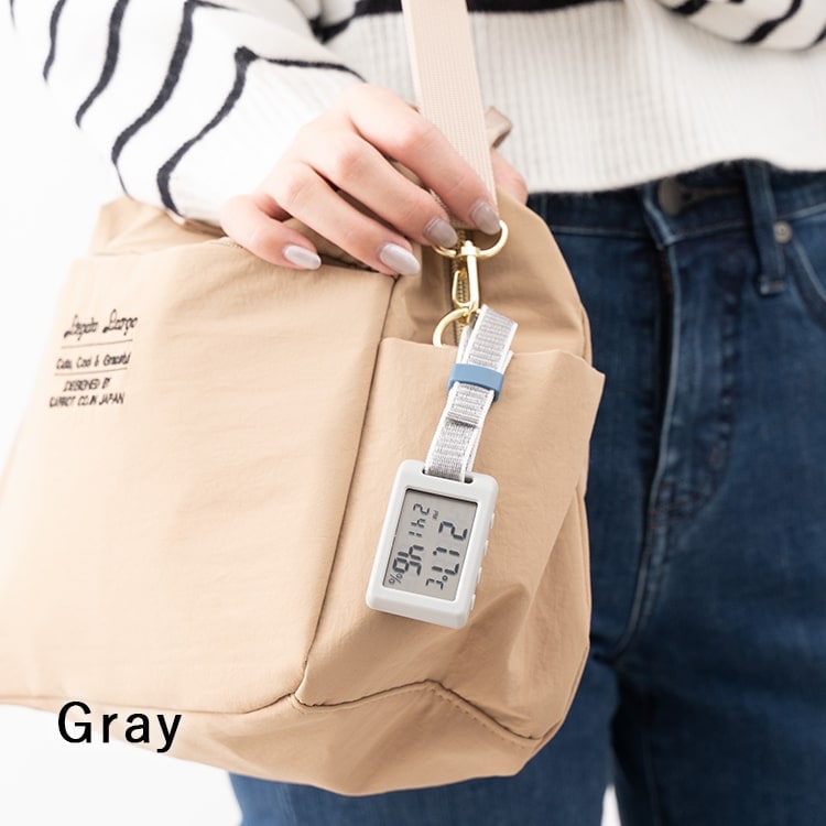 温湿度計 デジタル時計 おしゃれ 赤ちゃん 持ち運び 温度計 湿度計 付き時計 小型 ベビー 2way アウトドア キャンプ アラーム 置きスタンド 室内 室外 登山 サウナ プレゼント ギフト 6か月メーカー保証付 メール便送料無料