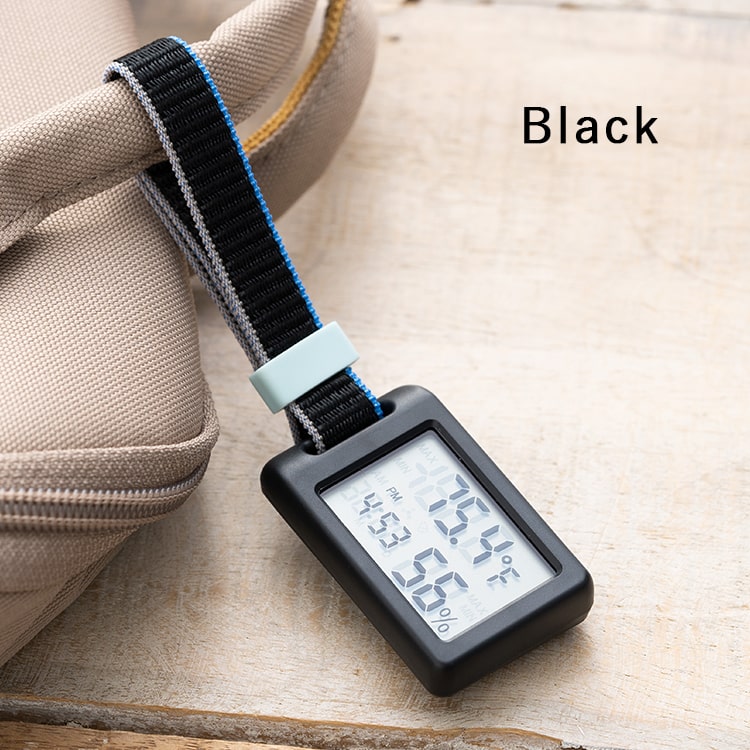 温湿度計 デジタル時計 おしゃれ 赤ちゃん 持ち運び 温度計 湿度計 付き時計 小型 ベビー 2way アウトドア キャンプ アラーム 置きスタンド 室内 室外 登山 サウナ プレゼント ギフト 6か月メーカー保証付 メール便送料無料