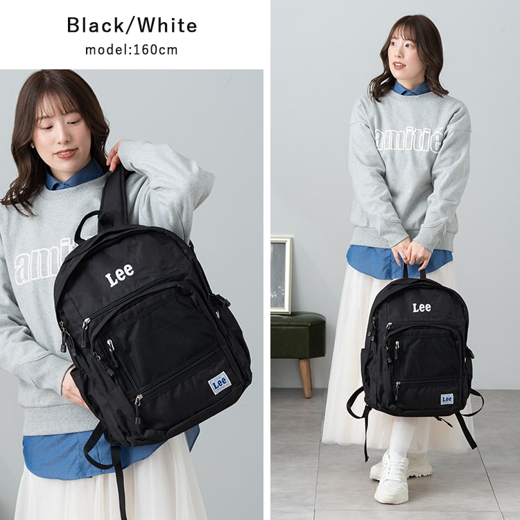 リュック 大容量 ブランド Lee リー レディース メンズ 13ポケット 通学 学生 通勤 a4 撥水 軽量 pc 15インチ ビジネス 中学生 高校生 大学生 アウトドア おしゃれ かわいい 黒 シンプル チェストベルト 旅行 プレゼント ギフト