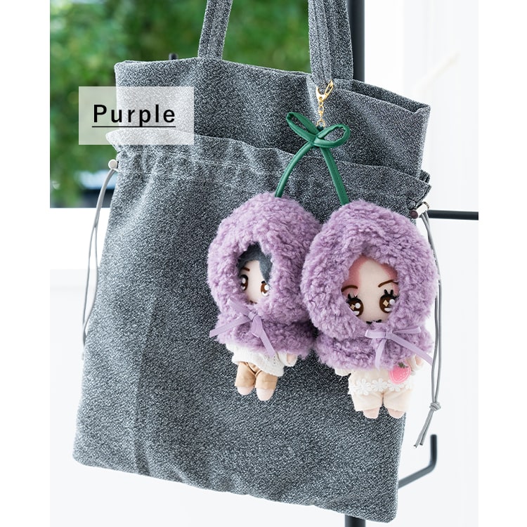 ぬいポーチ ぬい服 ポンチョ さくらんぼ ぬいぐるみ 15cm 収納  カラビナ コスチューム 推し活 ヲタ活 マスコット オタ活 持ち運び グッズ おしゃれ かわいい プレゼント ギフト