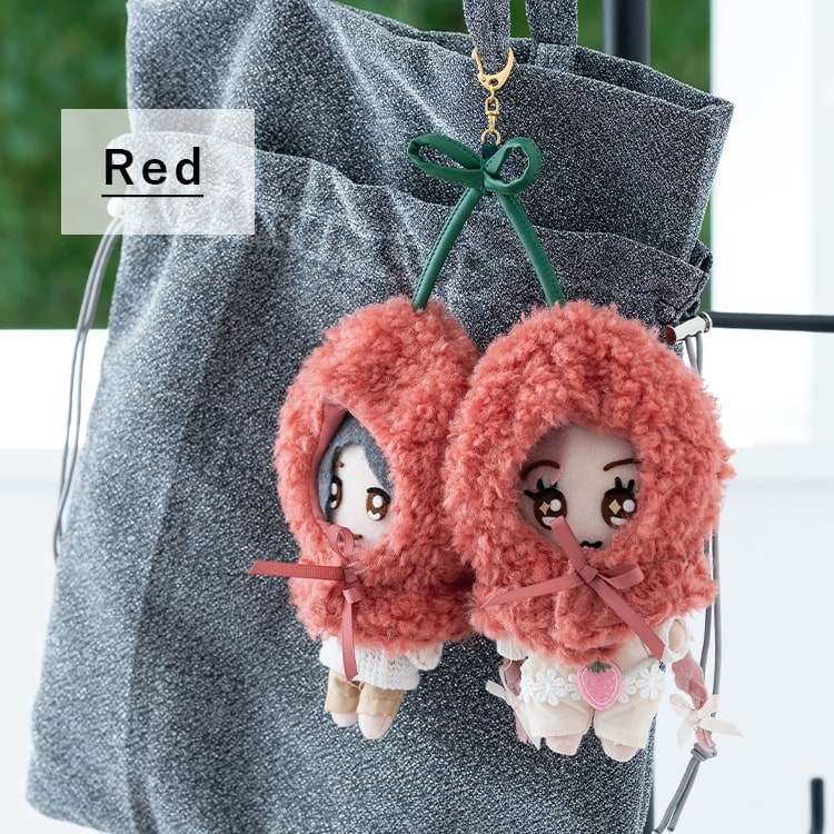 ぬいポーチ ぬい服 ポンチョ さくらんぼ ぬいぐるみ 15cm 収納