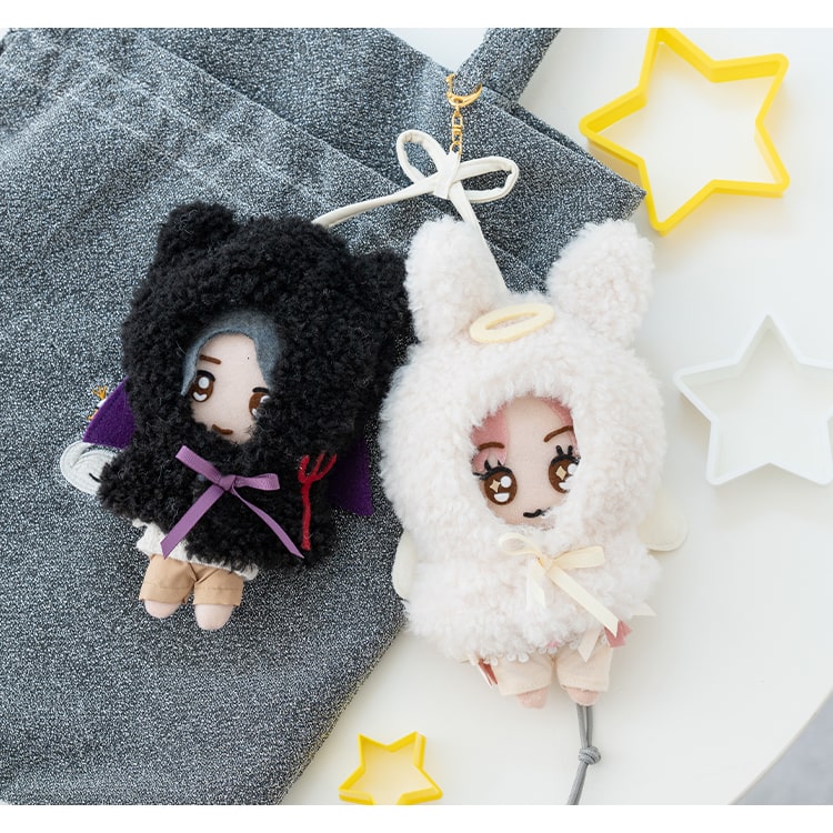 ぬいポーチ ぬい服 ポンチョ 天使 悪魔 ぬいぐるみ 15cm 収納 カラビナ