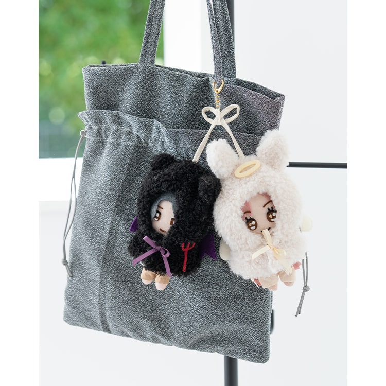 ぬいポーチ ぬい服 ポンチョ 天使 悪魔 ぬいぐるみ 15cm 収納 カラビナ