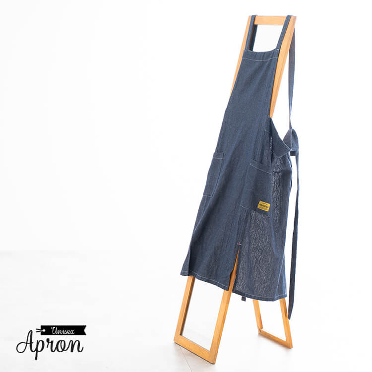 エプロン ワンピース デニム風 ロング レディース 男女兼用 アウトドア 保育士 おしゃれ かわいい コットン 綿100 チュニック ワークエプロン 仕事 カフェ かぶるだけ ナチュラル 大人 大きいサイズ 北欧 春 夏 秋 冬 ギフト プレゼント メール便送料無料