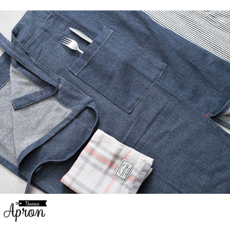 エプロン ワンピース デニム風 ロング レディース 男女兼用 アウトドア 保育士 おしゃれ かわいい コットン 綿100 チュニック ワークエプロン 仕事 カフェ かぶるだけ ナチュラル 大人 大きいサイズ 北欧 春 夏 秋 冬 ギフト プレゼント メール便送料無料