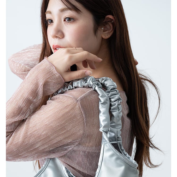 トートバッグ レディース かわいい おしゃれ 大人 ギャザーハンドル チュール レース シアー 軽量 合皮 a5 ペットボトル 無地 通勤 通学 プレゼント 母の日 ギフト