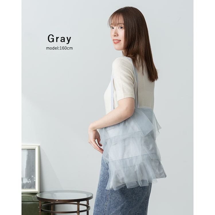 トートバッグ レディース チュール フリル a4 大きめ ティアード レース 軽量 肩掛け プリーツ 韓国 通学 かわいい おしゃれ プレゼント 母の日 ギフト