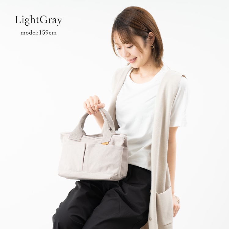 トートバッグ レディース 3つ仕切り 小さめ 布 自立 8ポケット