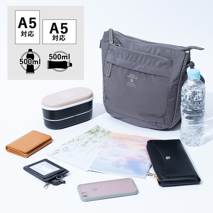 ショルダーバッグ レディース ブランド anello アネロ 斜め掛け おしゃれ 大人 軽量 かわいい 6ポケット スクエア a5 ペットボトル 大きめ 通勤 通学 学生 仕事 ファスナー付き プレゼント ギフト