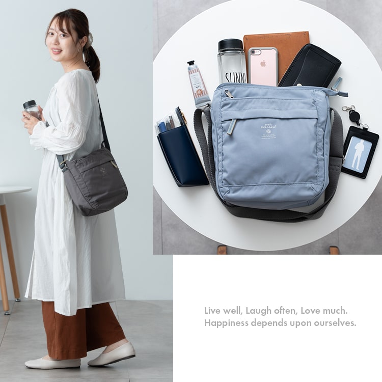 ショルダーバッグ レディース ブランド anello アネロ 斜め掛け おしゃれ 大人 軽量 かわいい 6ポケット スクエア a5 ペットボトル 大きめ 通勤 通学 学生 仕事 ファスナー付き プレゼント ギフト