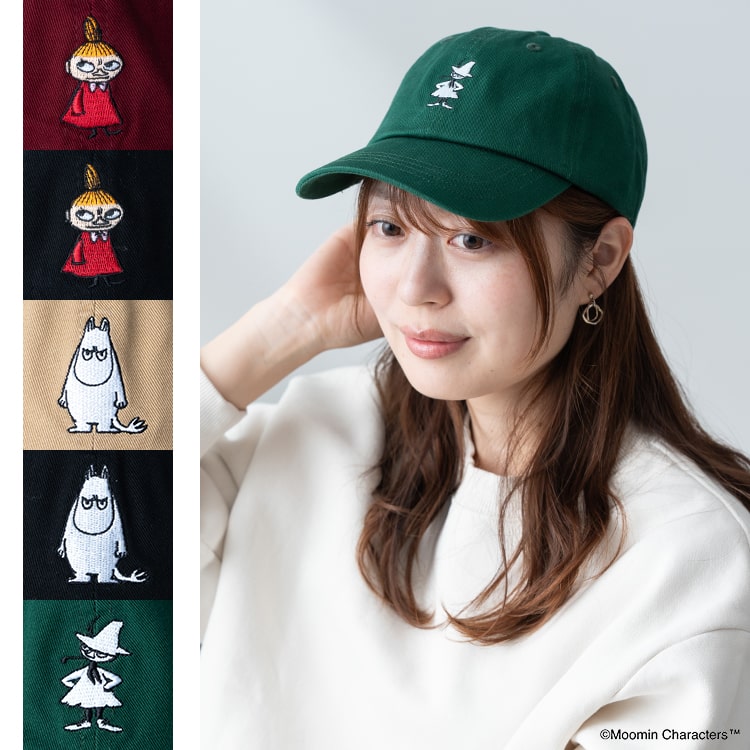キャップ レディース 帽子 ムーミン MOOMIN 刺繍 キャラクター コットン かわいい おしゃれ 大人 リトルミィ 綿 深め 春 夏 秋 冬 シンプル 紫外線対策 プレゼント ギフト