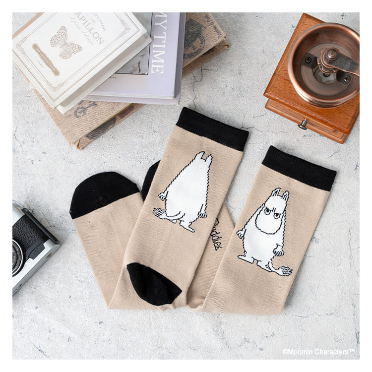 靴下 メンズ ソックス ムーミン MOOMIN クルー丈 プレゼント ギフト キャラクター 綿 コットン ブランド ロング ゴルフ おしゃれ 黒 春 夏 秋 冬