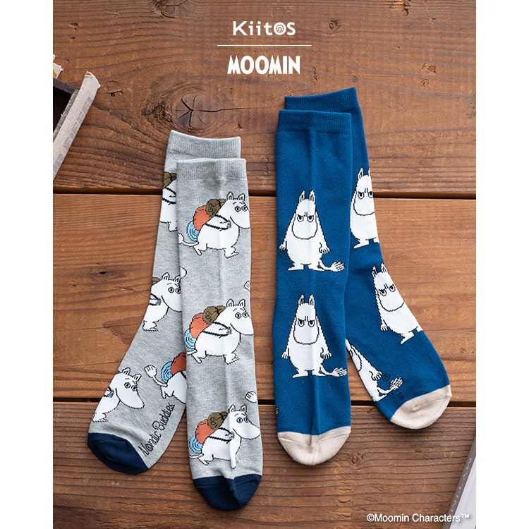 靴下 メンズ ソックス ムーミン MOOMIN クルー丈 プレゼント ギフト キャラクター 綿 コットン ブランド ロング ゴルフ おしゃれ 黒 春 夏 秋 冬