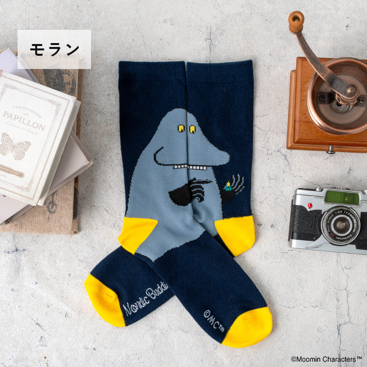 靴下 メンズ ソックス ムーミン MOOMIN クルー丈 プレゼント ギフト キャラクター 綿 コットン ブランド ロング ゴルフ おしゃれ 黒 春 夏 秋 冬