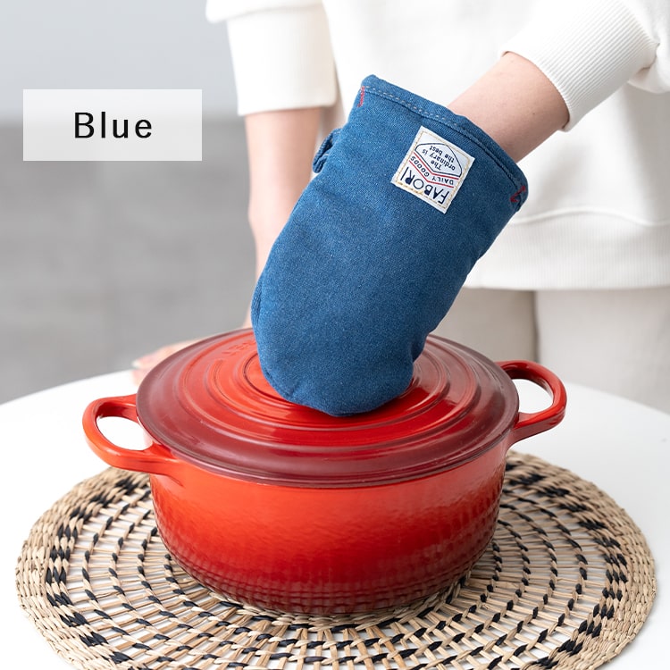 オーブンミトン デニム 鍋つかみ おしゃれ かわいい 耐熱 北欧 コットン アウトドア 洗える 厚手 プレゼント ギフト