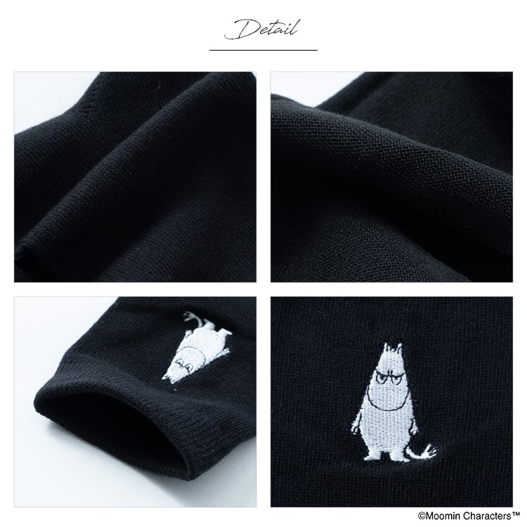 靴下 メンズ ソックス ムーミン MOOMIN 刺繍 ビジネス プレゼント ギフト キャラクター クルー丈 綿 コットン ワンポイント ブランド ロング ゴルフ おしゃれ 黒 春 夏 秋 冬