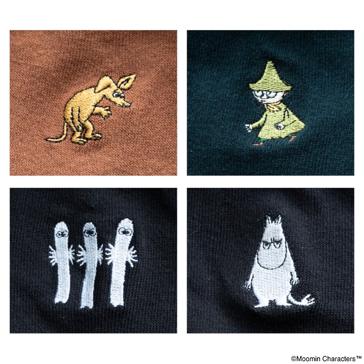 靴下 メンズ ソックス ムーミン MOOMIN 刺繍 ビジネス プレゼント ギフト キャラクター クルー丈 綿 コットン ワンポイント ブランド ロング ゴルフ おしゃれ 黒 春 夏 秋 冬