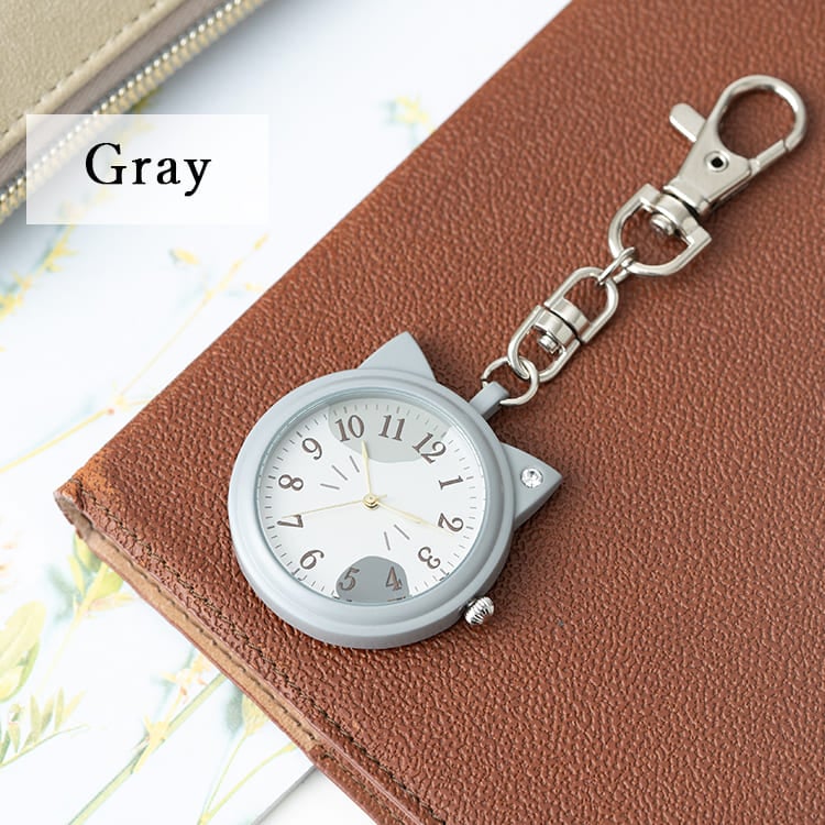 Ｘファイル ボックス や腕時計キーホルダー等 懐中時計 キーホルダーウォッチ 3気圧防水 キャットモチーフ かわいい