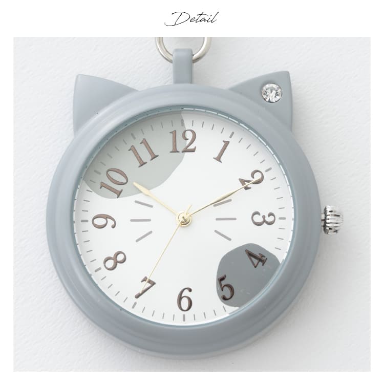 懐中時計 キーホルダーウォッチ 3気圧防水 キャットモチーフ かわいい