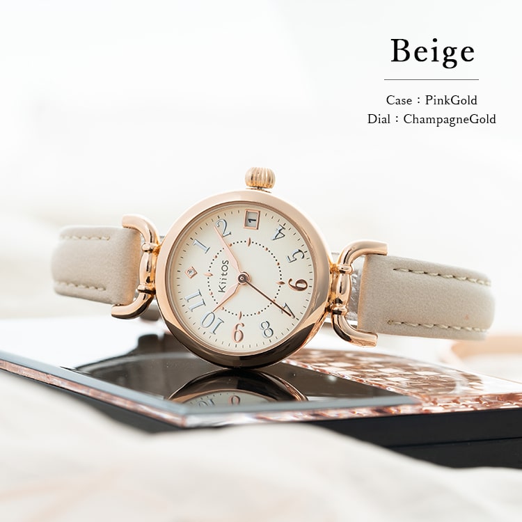 腕時計 レディース 日付表示付き 名入れ対応 カレンダー 金属アレルギー ニッケルフリー シンプルウォッチ かわいい おしゃれ 大人 細ベルト ブランド Kiitos カジュアル 30代 綺麗 見やすい 仕事 学生 プレゼント ギフト 1年間のメーカー保証付